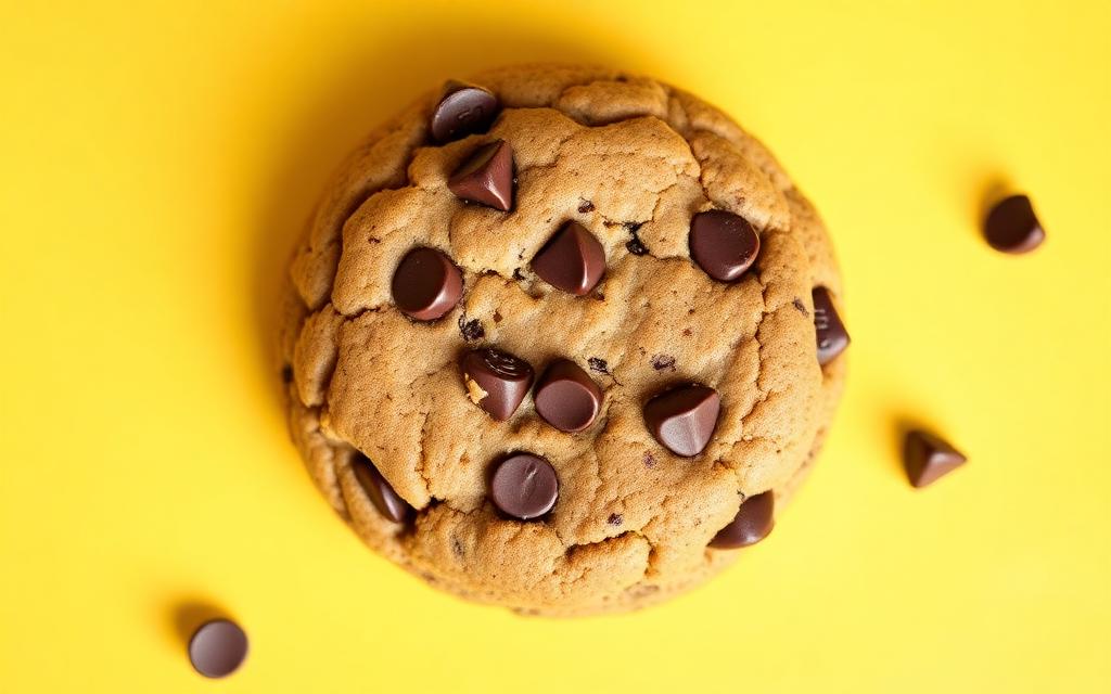 Fresh-baked chocolate chip cookie
